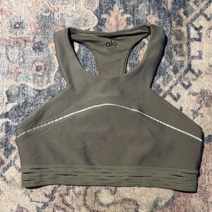 ALO Yoga Olive Racerback Sports Bra